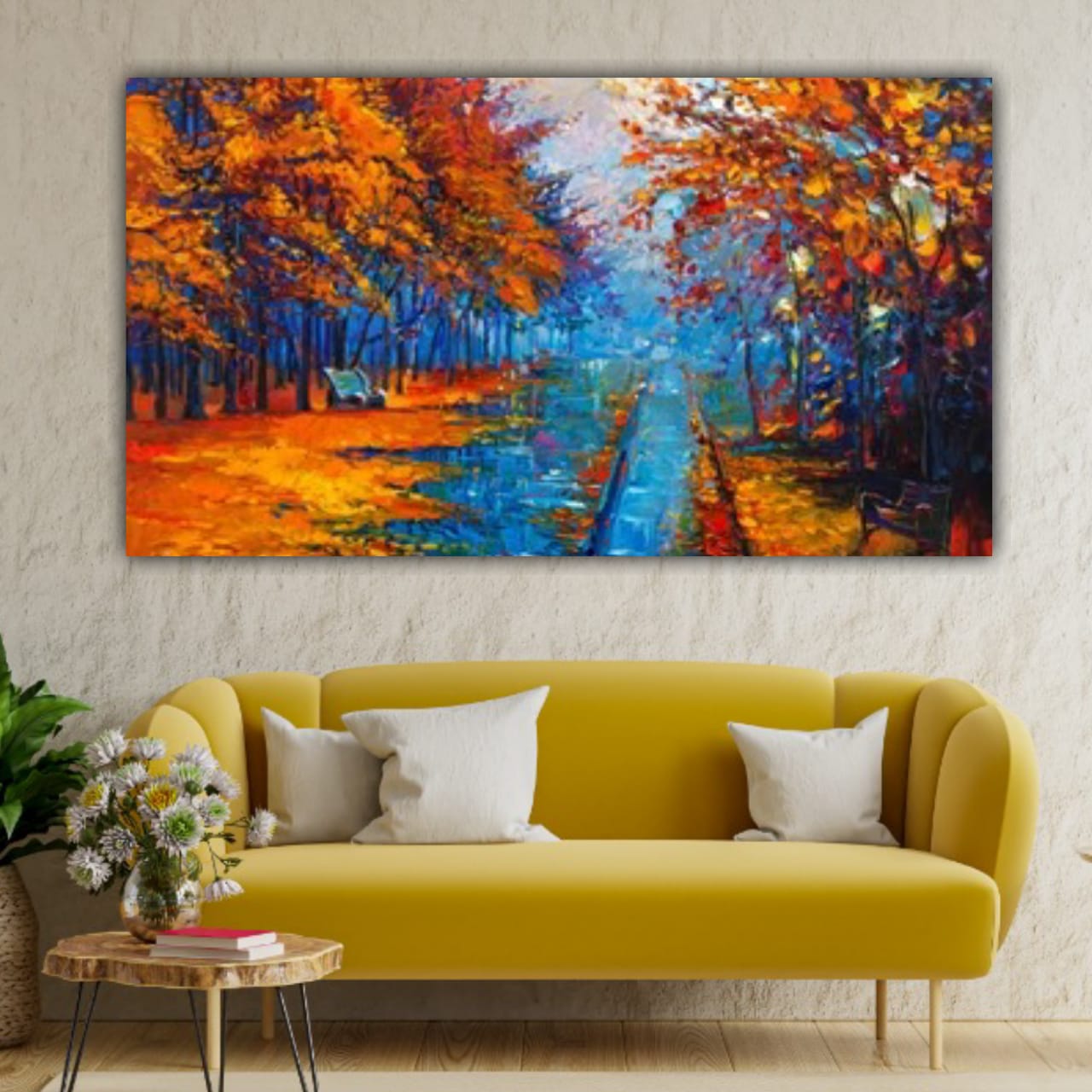 Canvas Painting Forest Landscape Wall Painting Frame for Living Room