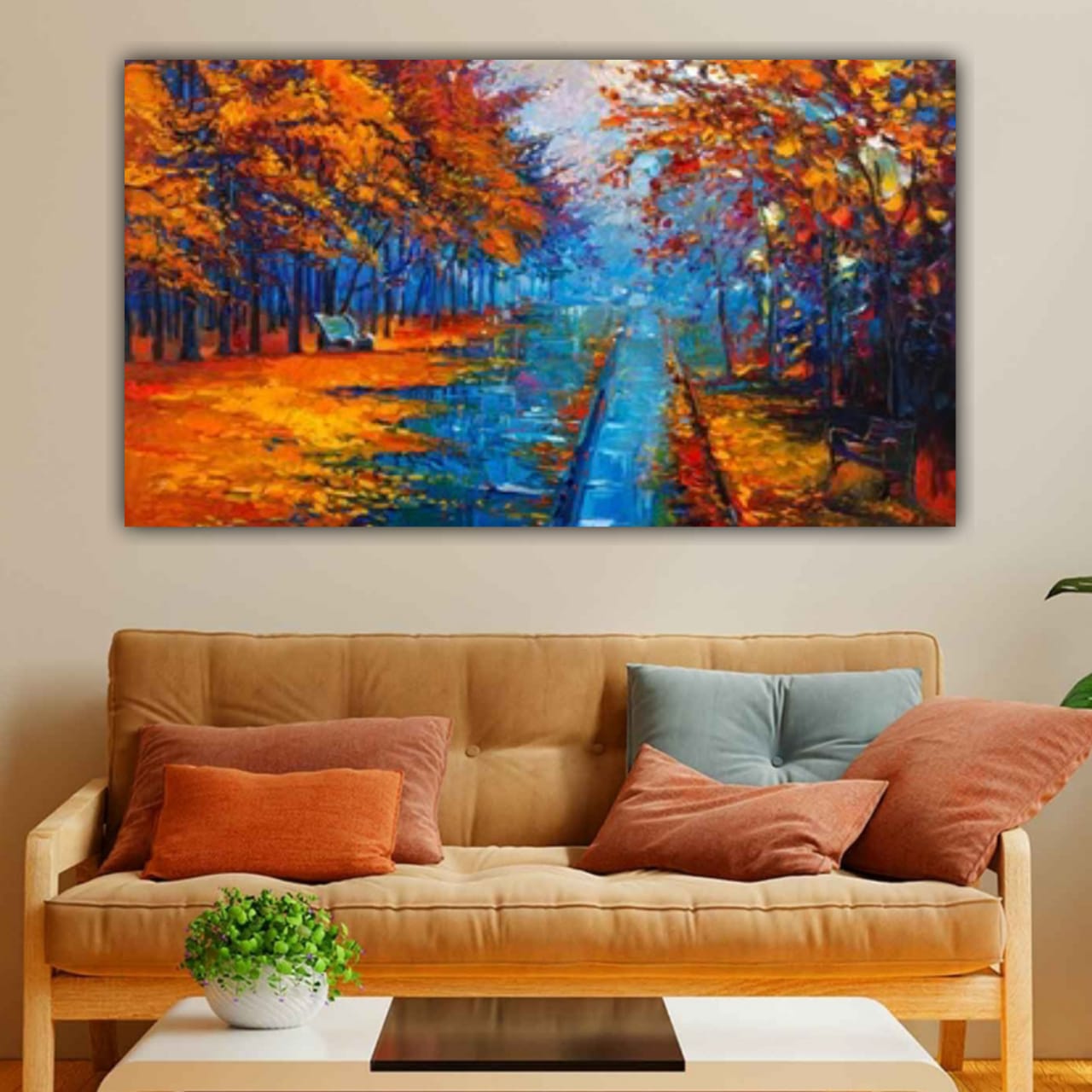 Canvas Painting Forest Landscape Wall Painting Frame for Living Room