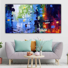 Abstract Canvas Painting with Frame for Living Room Wall Decoration