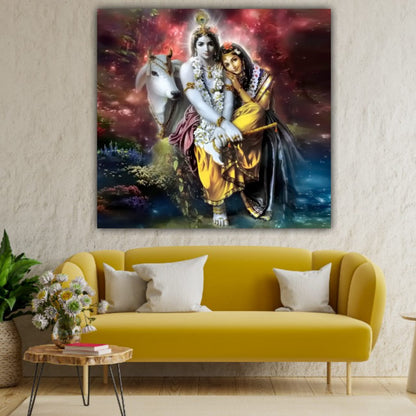 Auspicious Radha Krishna Madhubnai Painting Frame