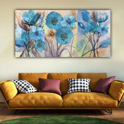 Painting Flower Art with Frame for Living Room Wall Decoration