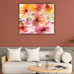 Abstract Canvas Painting Flower Modern Wall Art Frame