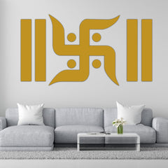 Beautiful 3D Wall Art Wall Decor Swastik 3D Acrylic Peel and Stick Self Adhesive Acrylic Wall Art for Living Room Wall Decor | Giftings (24 by 12 Inches)