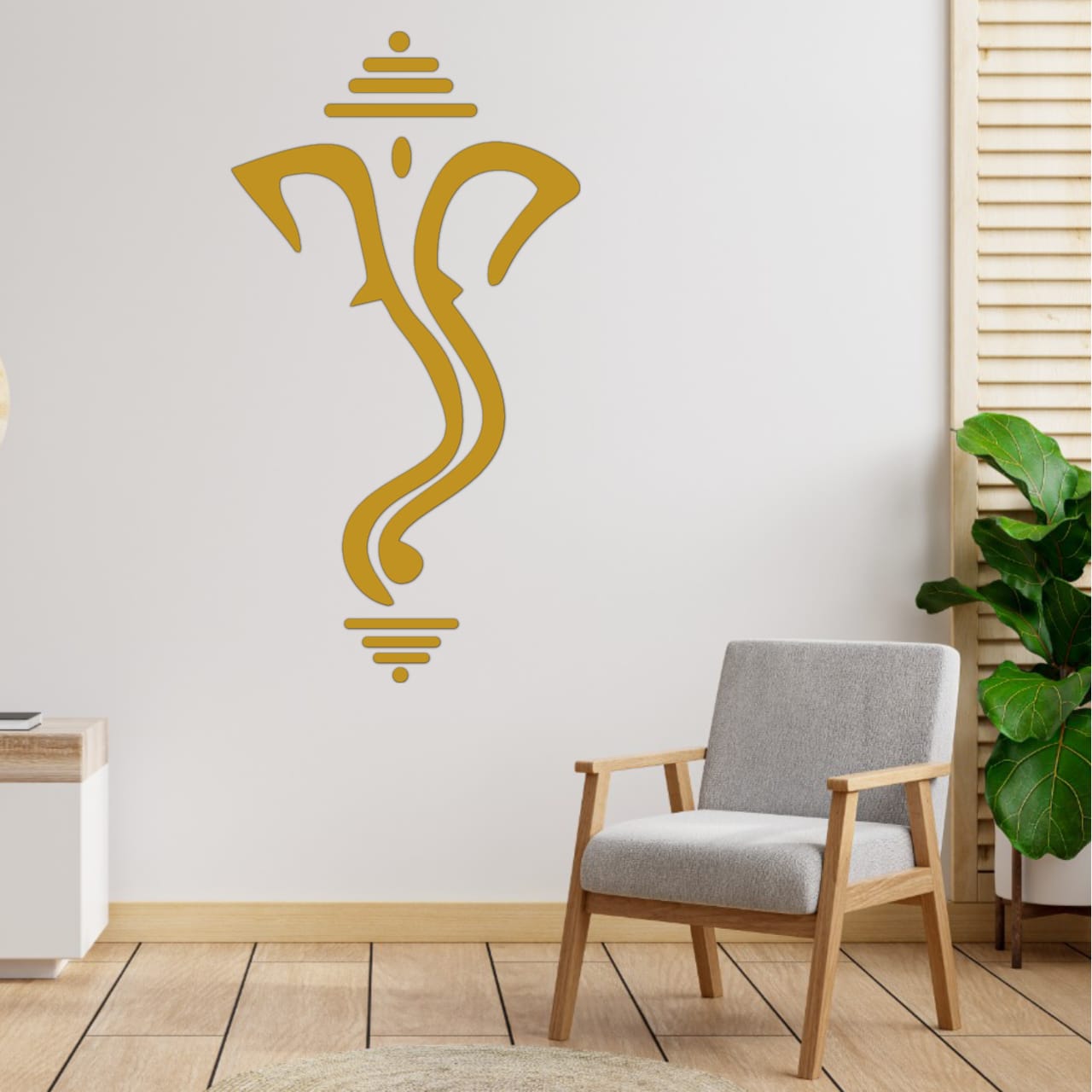 3D Lord Ganesha Wall Art for Living Room (24 by 18 Inches)