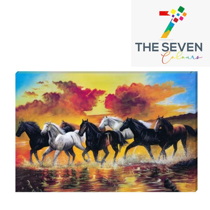 Running Horses Vastu Painting Canvas Wall Frame