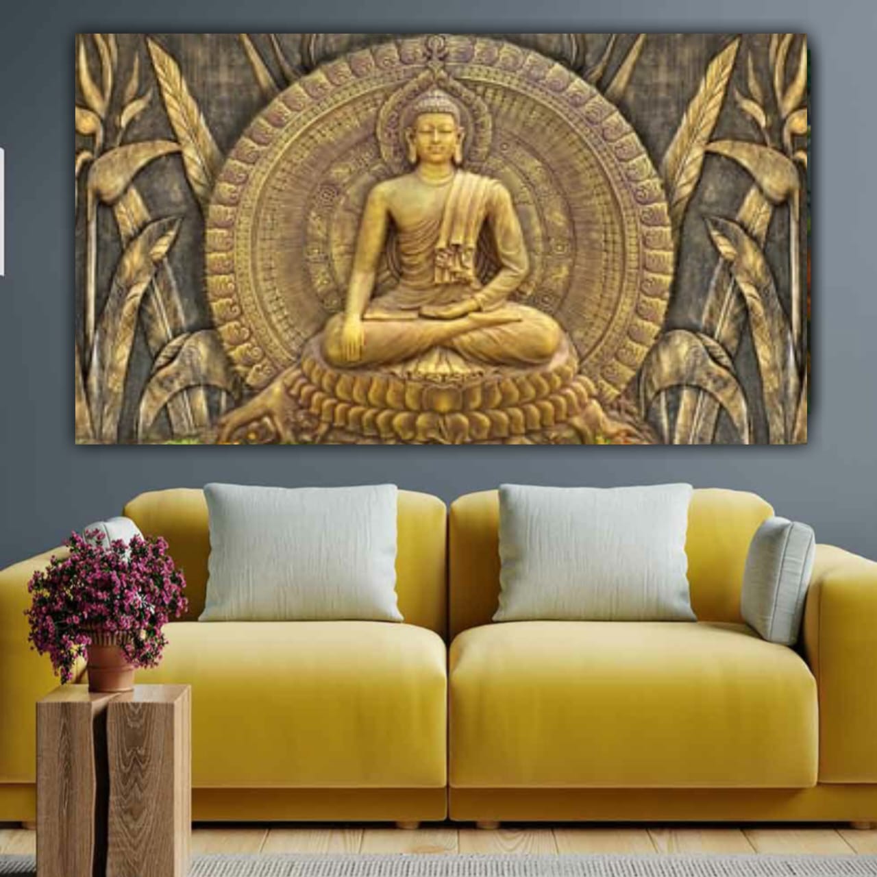 Meditating Lord Buddha Painting Canvas Frame | Canvas Painting | Buddha Painting