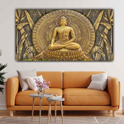 Meditating Lord Buddha Painting Canvas Frame | Canvas Painting | Buddha Painting