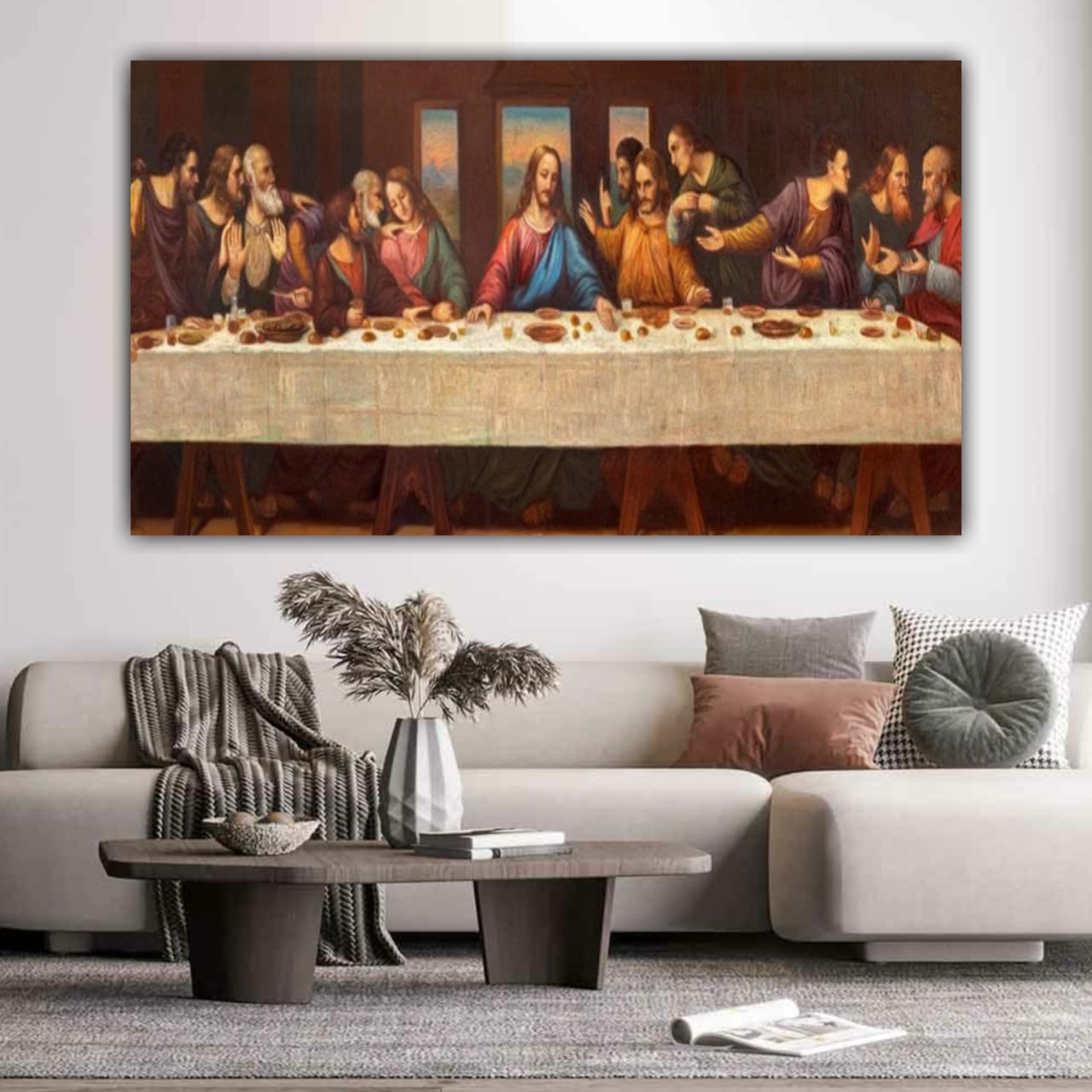 Jesus Christ Painting Canvas Wall Frame | Last Supper of Jesus Christ Painting