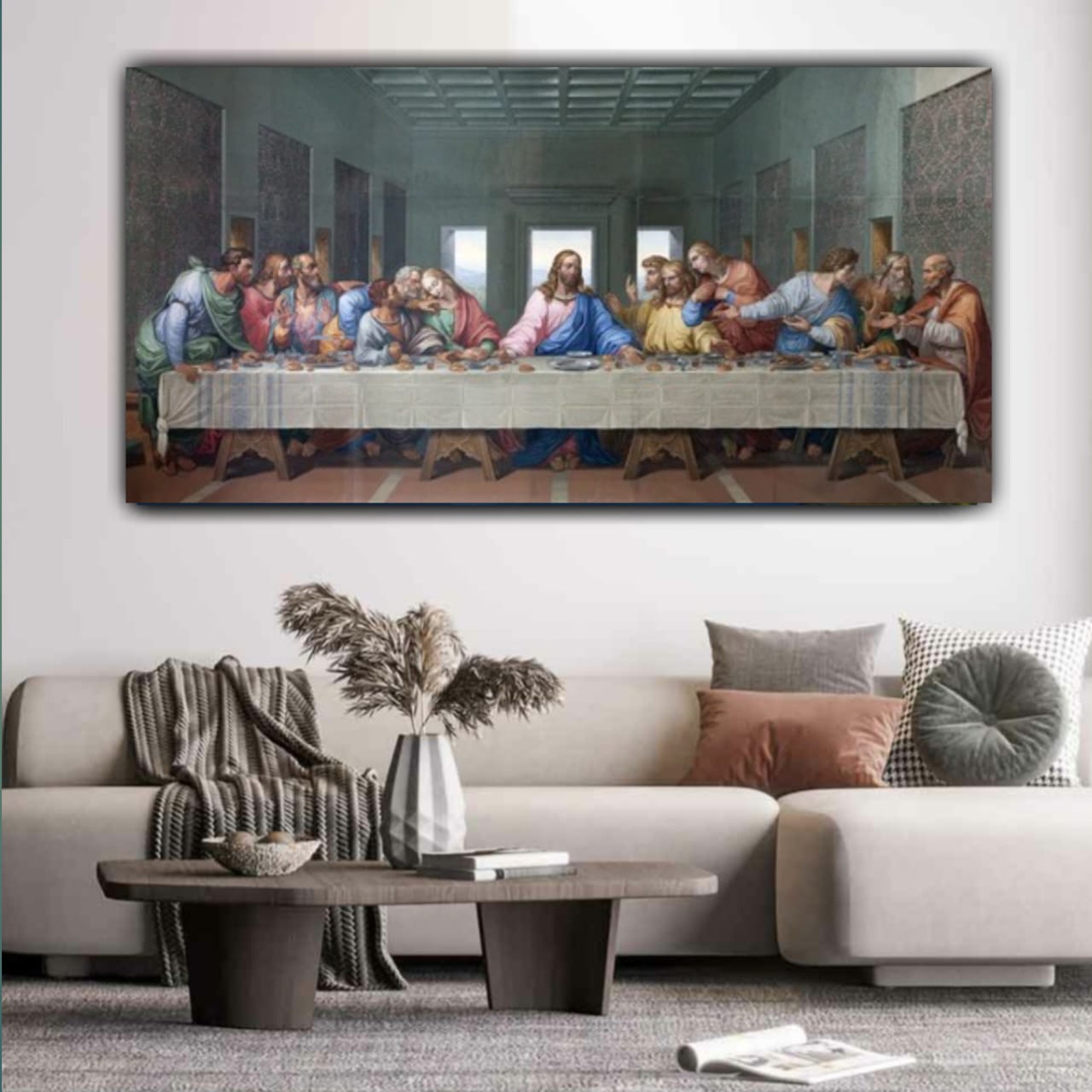 Jesus Painting Canvas Wall Frame | Last Supper of Jesus Christ with ...