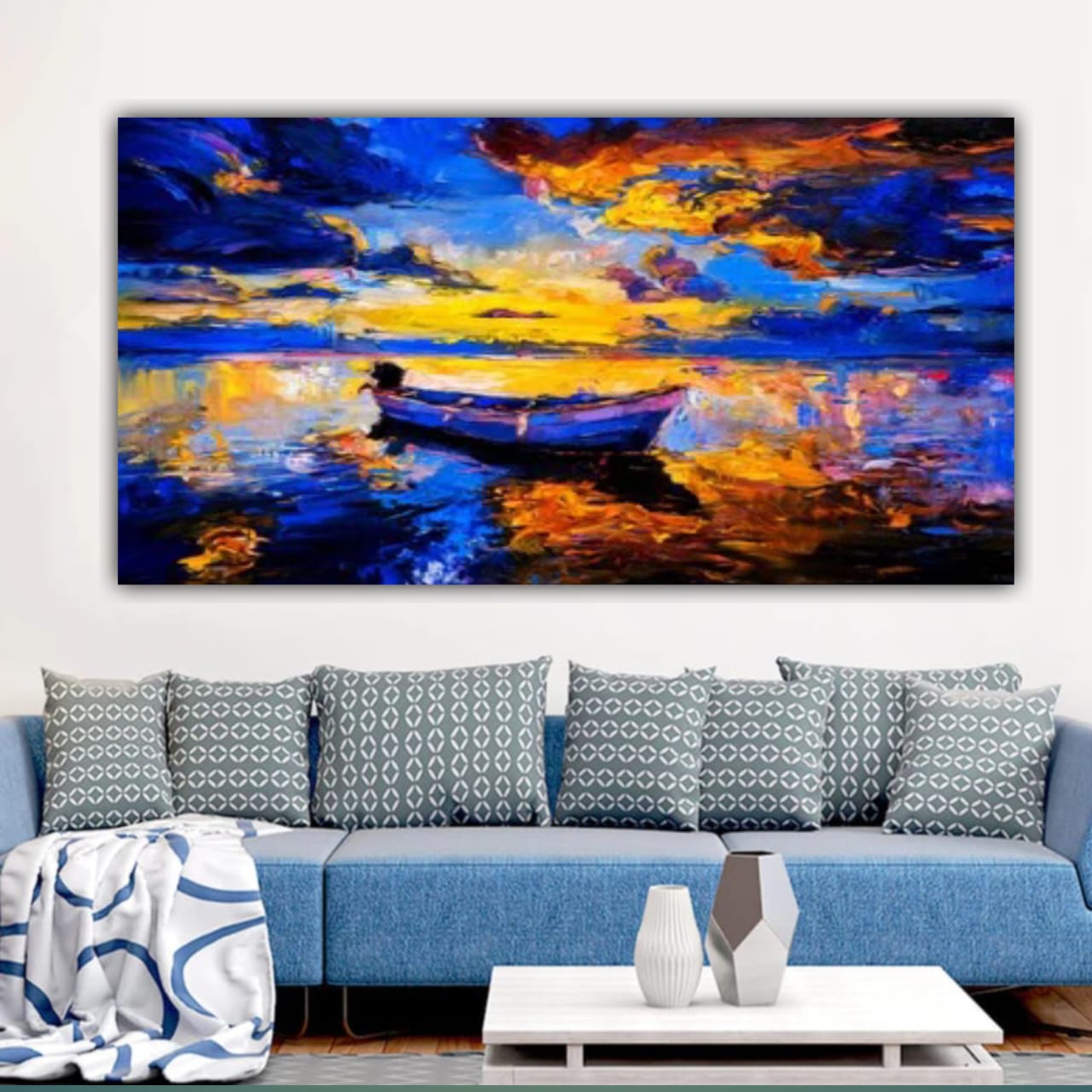 Abstract Canvas Painting Wall Frame for Living Room Wall Decoration A Sea Landscape