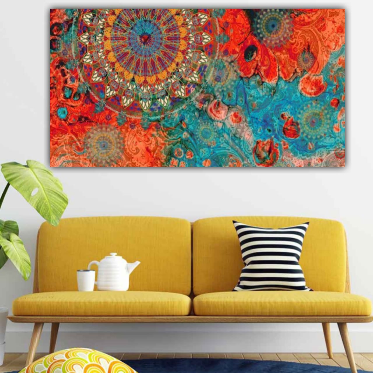 Canvas Painting Wall Frame for Living Room Wall Decoration Ancient Hindu Wall Art