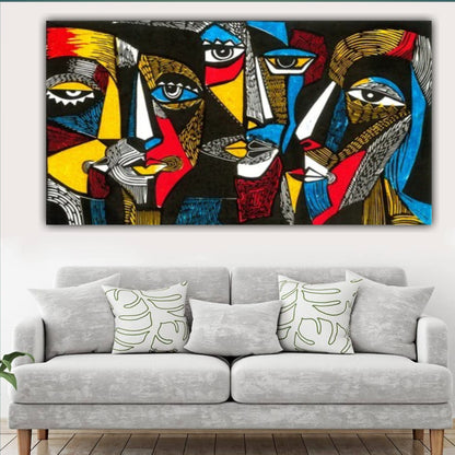 Different Shades of Face Canvas Painting Wall Frame