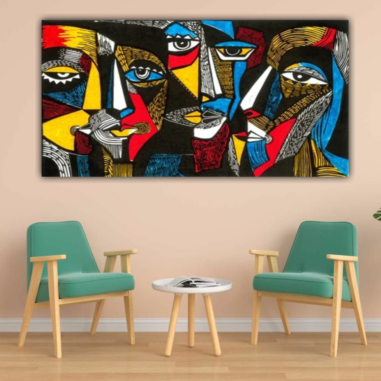 Different Shades of Face Canvas Painting Wall Frame