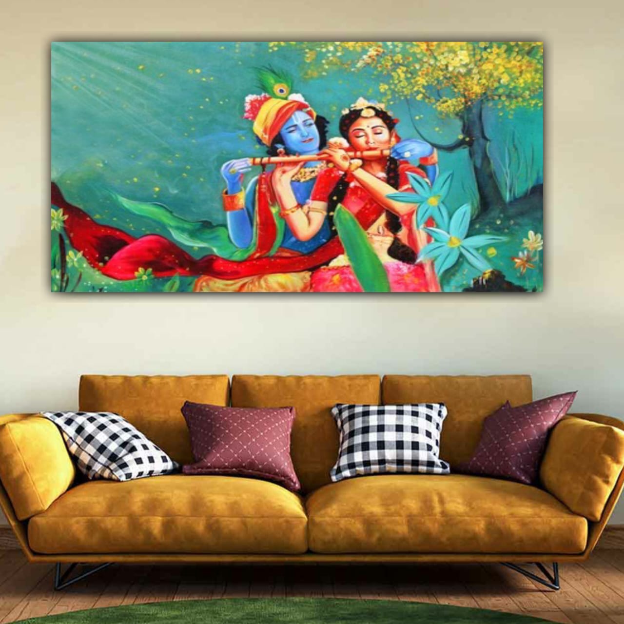 Beautiful Radha Krishna Painting Frame | Canvas Painting| Madhubani Painting | Radha Krishna Painting 