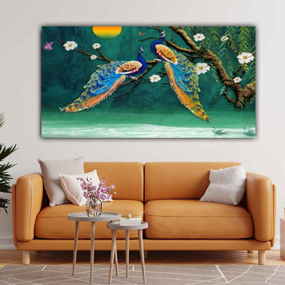 Canvas Painting Wall Frame for Living Room Wall Decoration Beautiful Peacocks