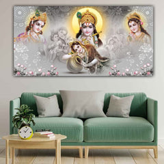 Lord Radha Krishna Wall Painting Frame | Canvas Painting Frame | Madhubani Painting 
