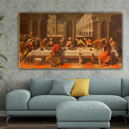 The Last Supper of Jesus Ancient Canvas Painting wall Frame 