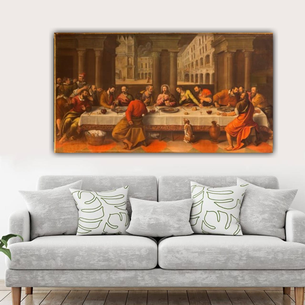 The Last Supper of Jesus Ancient Canvas Painting wall Frame 