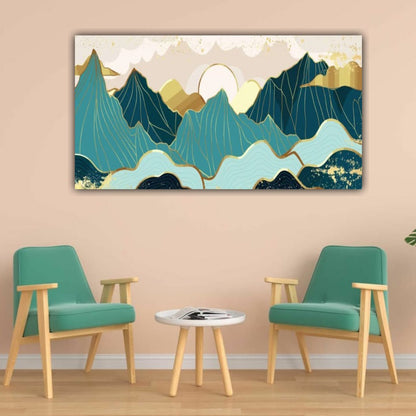 3D Canvas Painting Mountain Range Wall Frame for Living Room Wall Decoration