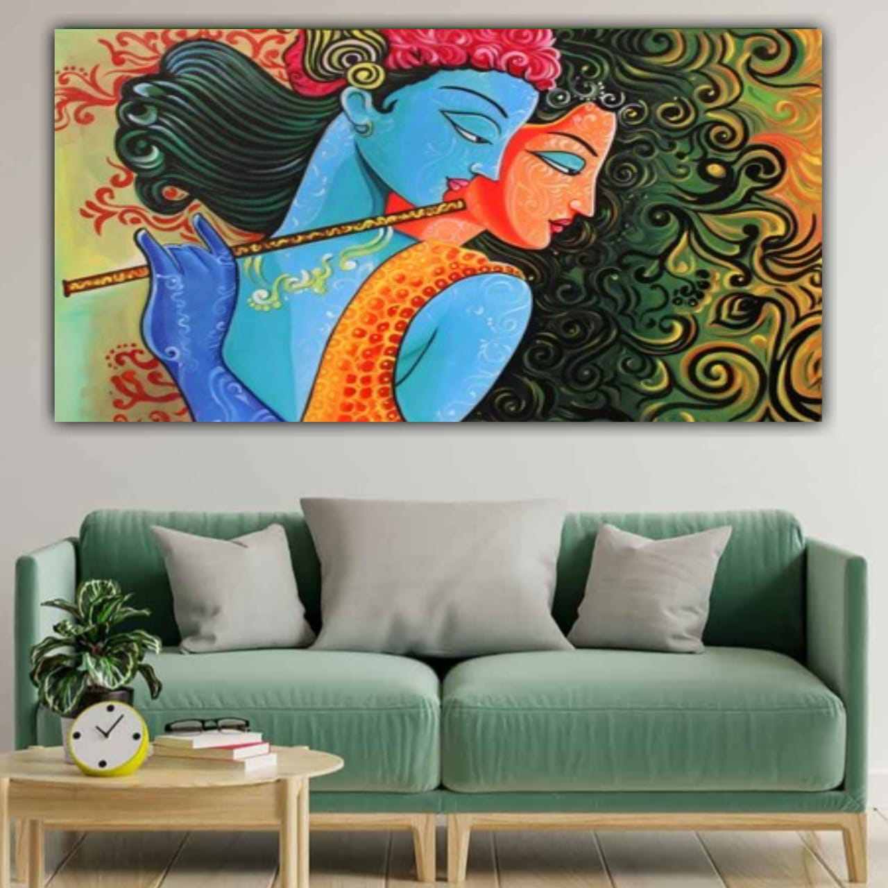 Beautiful Radha Krishna Wall Painting Frame | Canvas Painting Frame