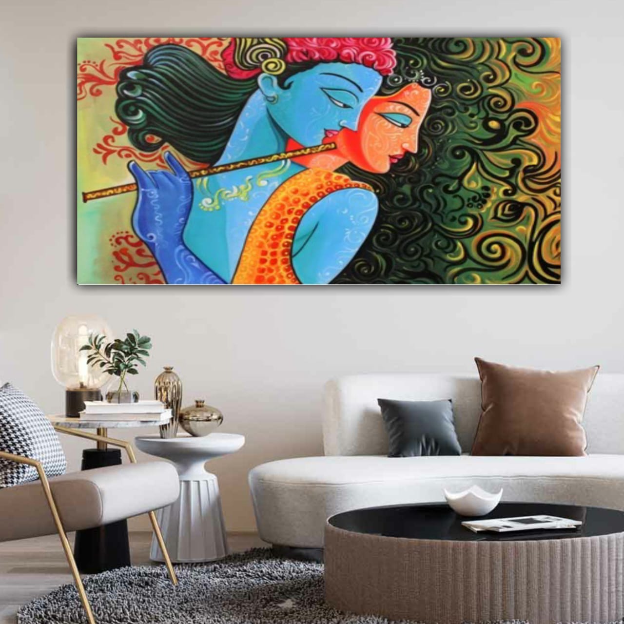 Beautiful Radha Krishna Wall Painting Frame | Canvas Painting Frame