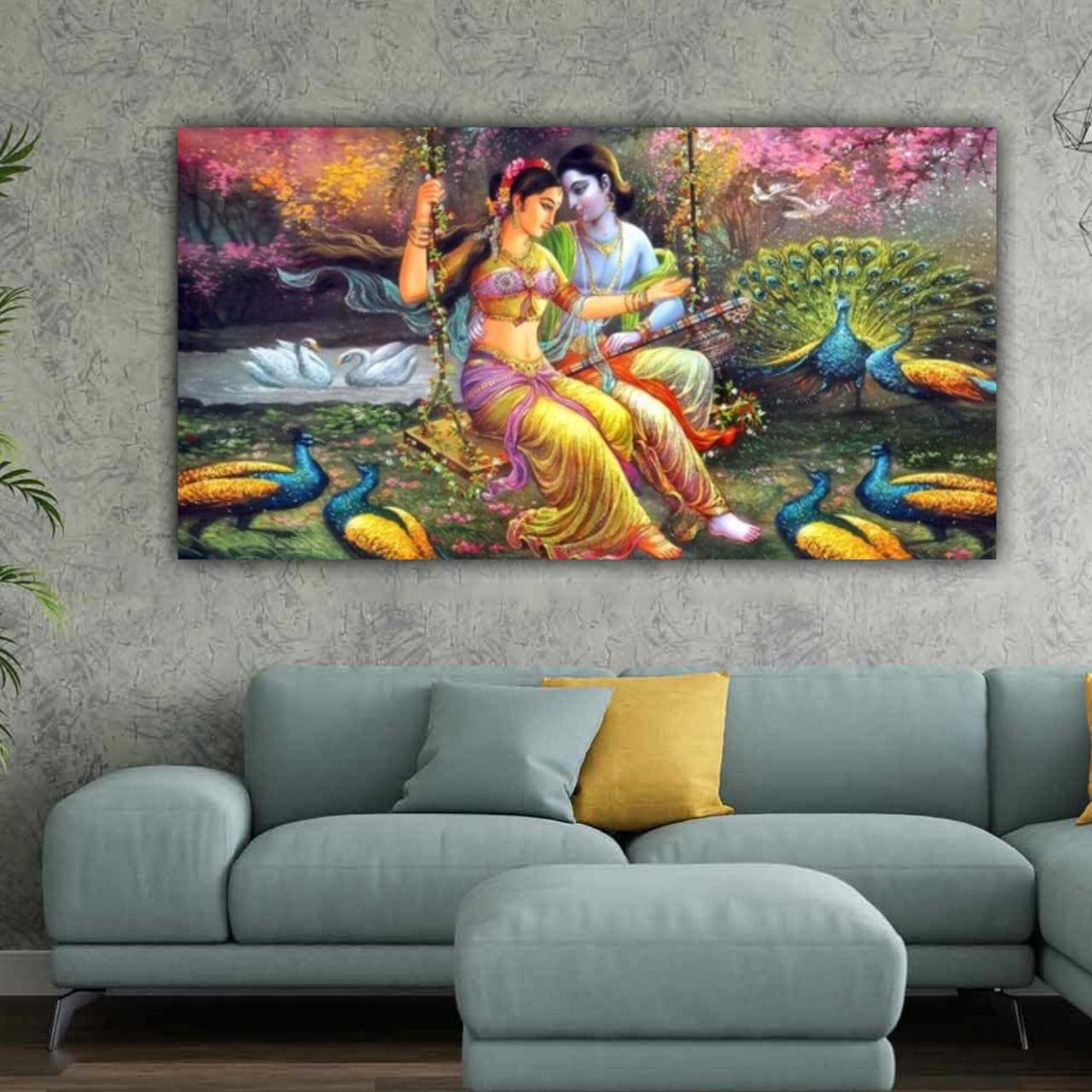 Radha Krishna Painting Wall Frame for Decoration 