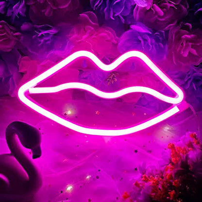 Beautiful Neon Light Sign Lips Logo Icon | Custom Neon Sign 