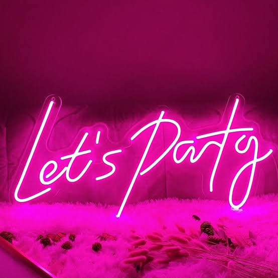 LED Neon Light Sign Lets Party Word | Custom Neon Sign 