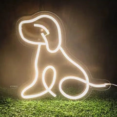 Beautiful Neon Light Sign Dog Icon | Custom Neon Sign Name 