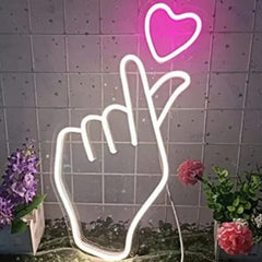  Led Neon Light Sign Hand Love | Custom Neon Sign Name