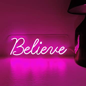 Beautiful Neon Light Sign Believe Word | Custom Neon Sign | LED Neon Lights | Customized LED Neon Lights Name | Neons 