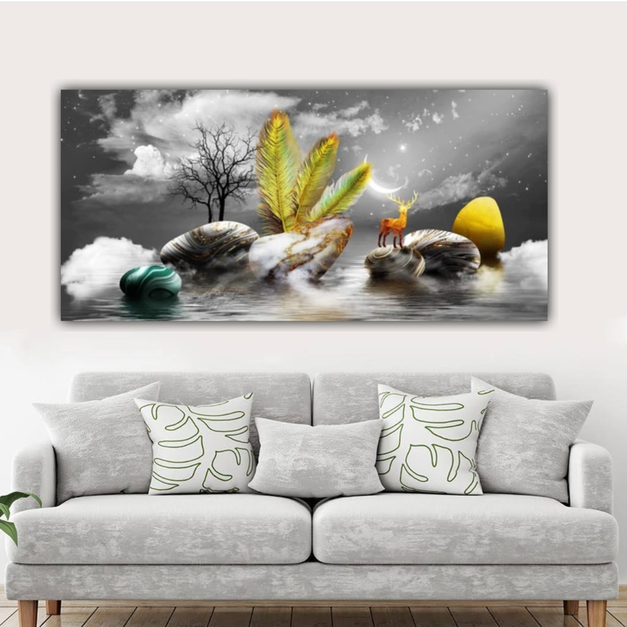 3D Canvas Painting Landscape Mountains Wall Frame for Living Room Wall Decoration