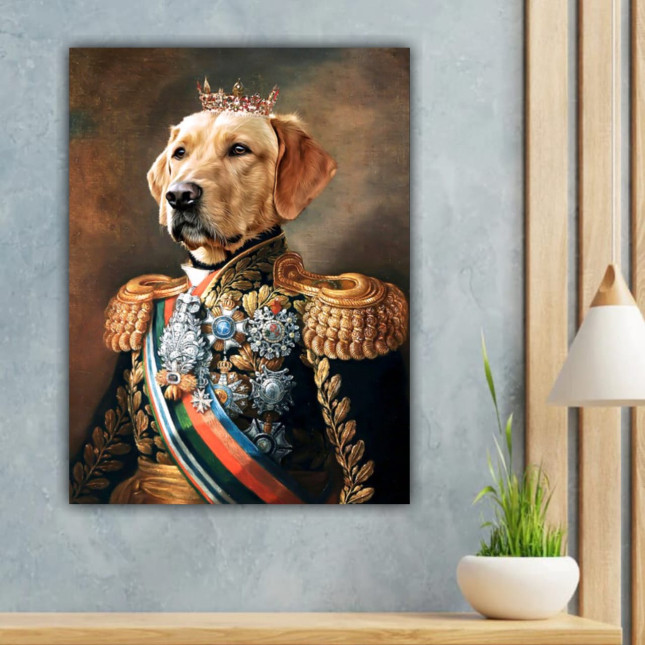 Abstract Canvas Painting Frame for Living Room Wall Decoration The Dog King