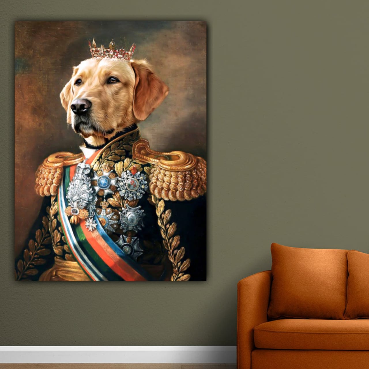 Abstract Canvas Painting Frame for Living Room Wall Decoration The Dog King