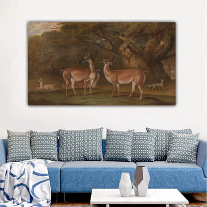 Beautiful Canvas Painting with Frame for Wall Decoration A Deer Couple