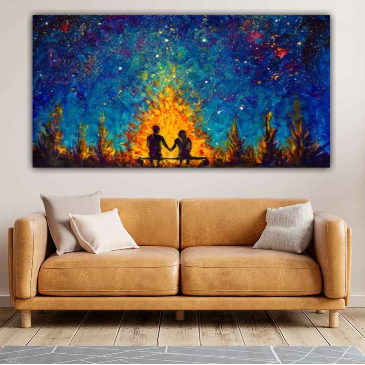 Beautiful Canvas Painting with Frame for Wall Decoration Couples Together