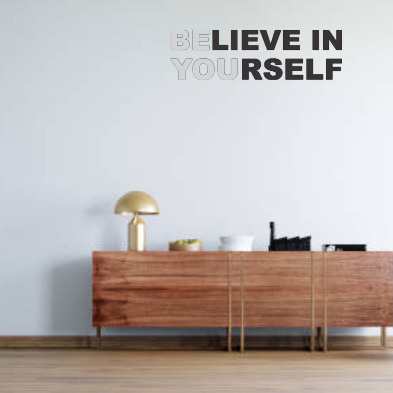 Believe in Yourself 3D Motivational Quote Wall Decor (30x12 In)