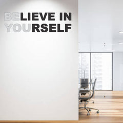 Beautiful 3D Motivational Quote Black Acrylic Wall Art Wall Decor, Believe in Yourself| Office Wall Decor | 3D Motivational Quotes Wall Decor | 3D  Letters (30 by 12 Inches)