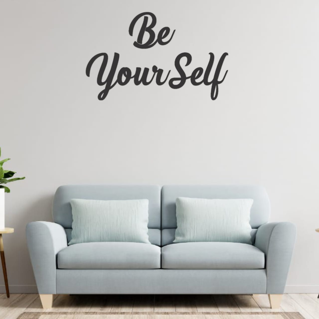 3D Be Yourself Quote Black Acrylic Wall Decor (30x30 In)