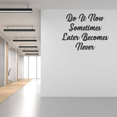 Beautiful 3D Motivational Quote Black Acrylic Wall Art Wall Decor, Do It Now | Office Wall Decor | 3D Motivational Quotes Wall Decor | 3D Letters (24 by 24 Inches)