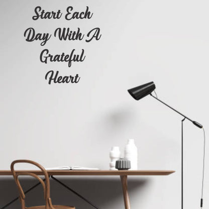 Start Each day With 3D Quote Black Wall Decor (24x24 In)