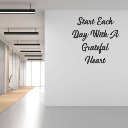 Start Each day With 3D Quote Black Wall Decor (24x24 In)