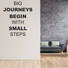 Beautiful 3D Motivational Quote Black Acrylic Wall Art Wall Decor, Big Journeys Starts with Small Step | Office Wall Decor | 3D Motivational Quotes Wall Decor | 3D Letters (24 by 24 Inches)