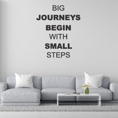 Beautiful 3D Motivational Quote Black Acrylic Wall Art Wall Decor, Big Journeys Starts with Small Step | Office Wall Decor | 3D Motivational Quotes Wall Decor | 3D Letters (24 by 24 Inches)
