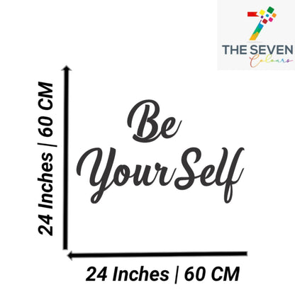 3D Be Yourself Quote Black Acrylic Wall Decor (30x30 In)