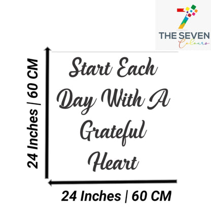 Start Each day With 3D Quote Black Wall Decor (24x24 In)