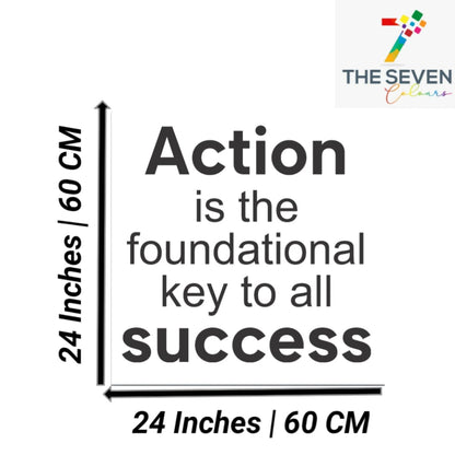 Action is a Foundational Key Acrylic Wall Decor (24x24 In)