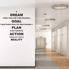 Beautiful 3D Motivational Quote Black Acrylic Wall Art Wall Decor, Dream, Goal, Plan, Action | Office Wall Decor | 3D Motivational Quotes Wall Decor | 3D Letters (36 by 36 Inches)