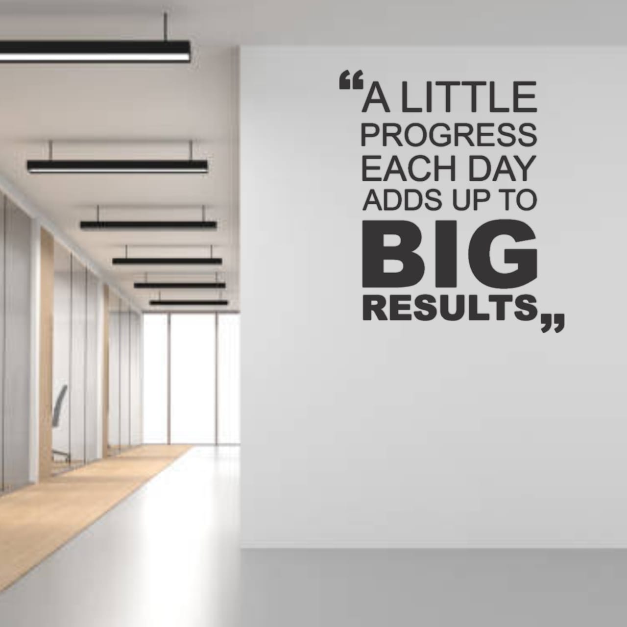 A Little Progress Each Day Motivational Quote Black Acrylic Wall Decor (24 x 24 In)