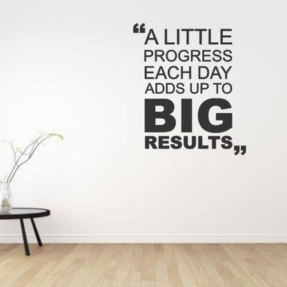 A Little Progress Each Day Motivational Quote Black Acrylic Wall Decor (24 x 24 In)